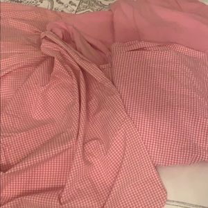Pottery Barn Kids Bedding - PBK- twin pink gingham duvet, flat and fitted Pottery Barn Kids Bedding - PBK- twin pink gingham duvet, flat and fitted
